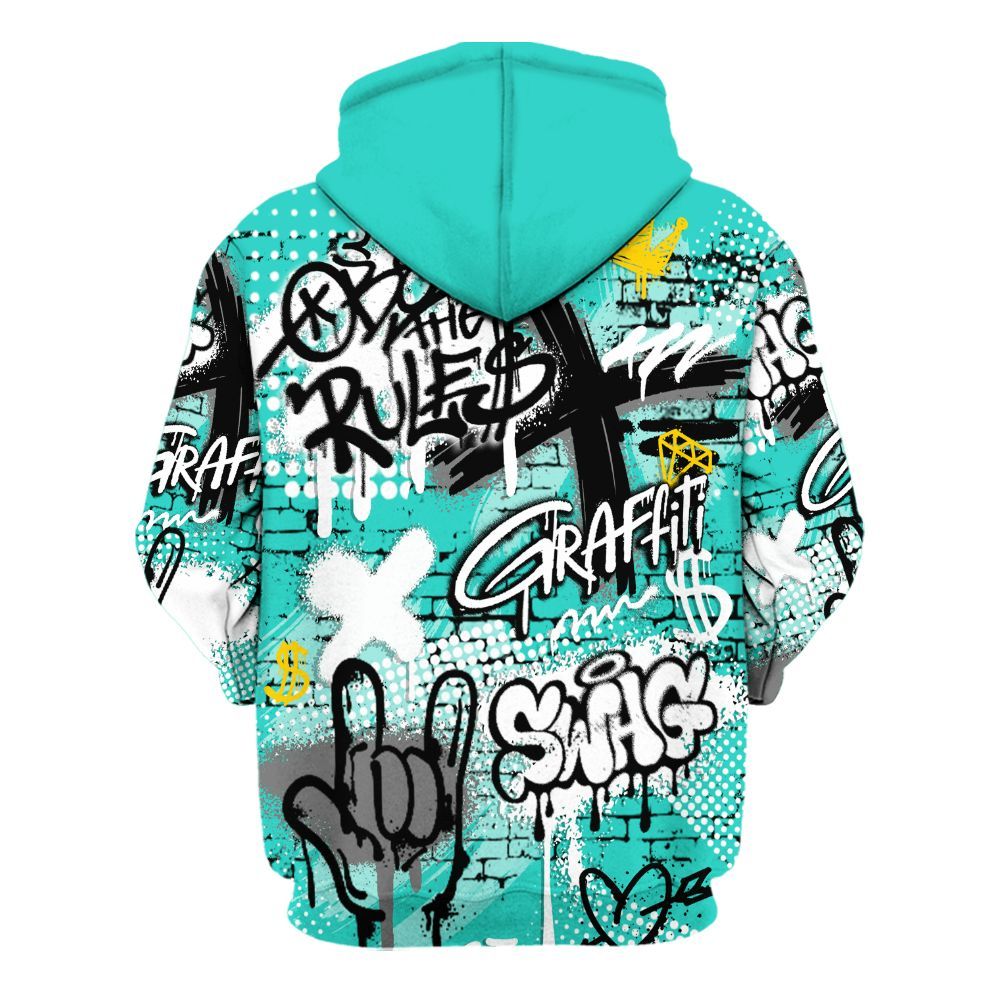 Hoodie To Match Dunk Low Clear Jade - True It Real Graffiti Streetwear All Over Print