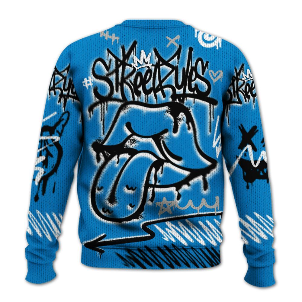 Knitted Sweater To Match Industrial Blue 4s - Break Rules Streetwear