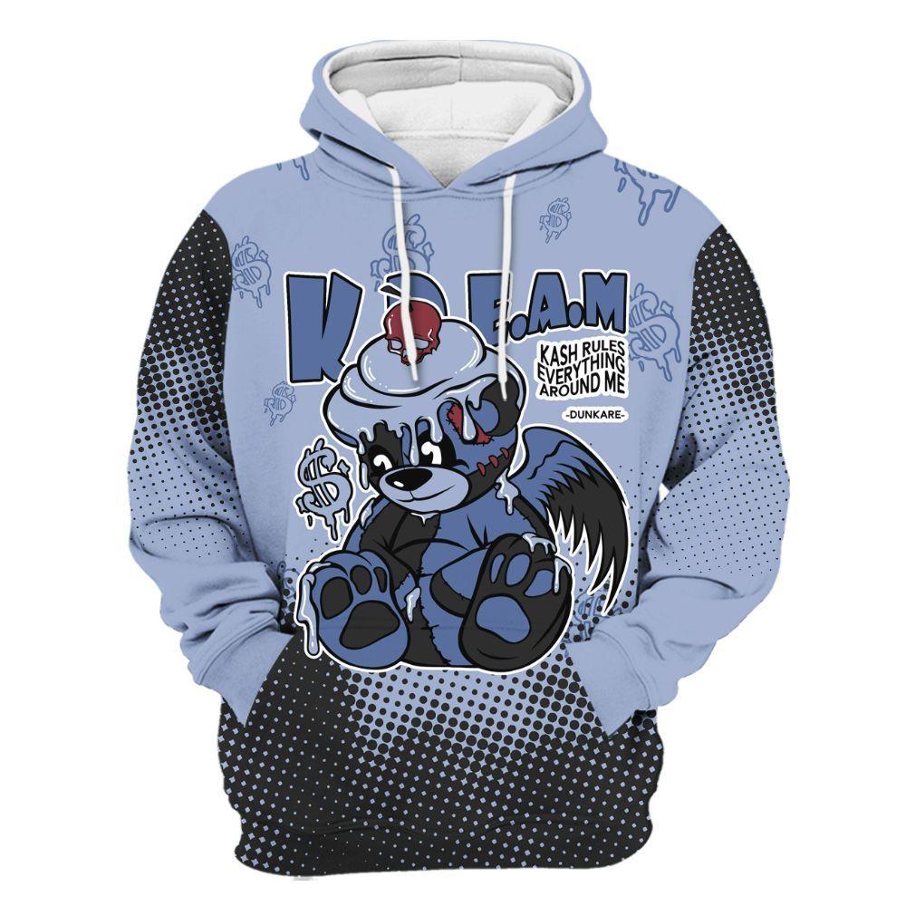 Hoodie To Match Black Metallic 5s - Loot Bear Unique Drip All Over Print