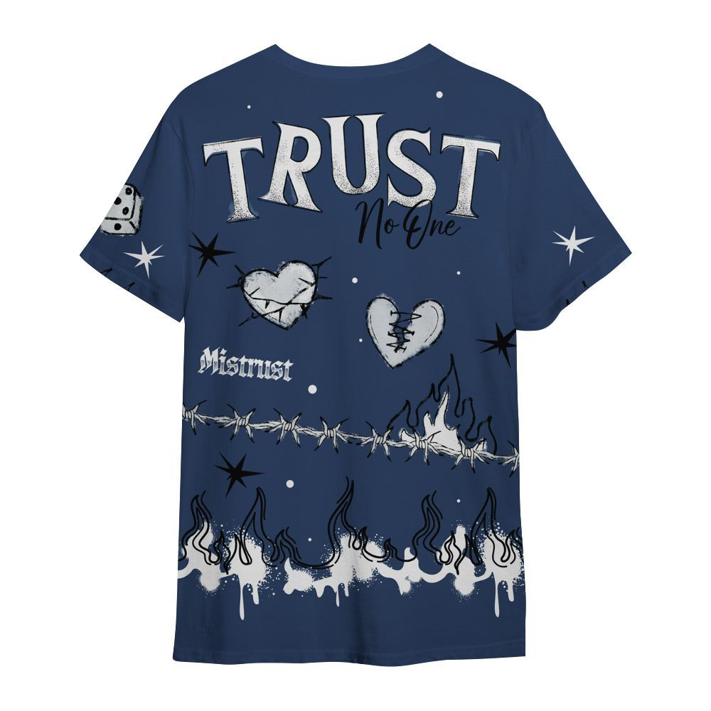 Shirt To Match Low 85 Metallic Blue 1s - Trust No One Snake-Bite Doodle Crayon All Over Print