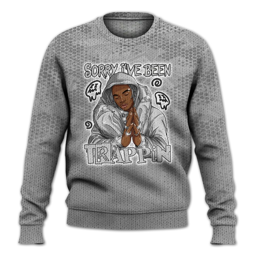 Knitted Sweater To Match Black Wolf Grey 12s - Trappin' Banknote