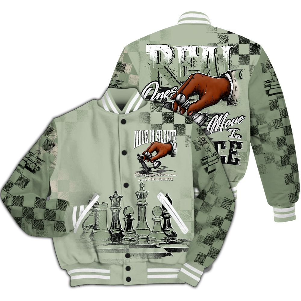 Varsity Jacket To Match Seafoam Sail 4s - Chess Move In Silence All Over Print