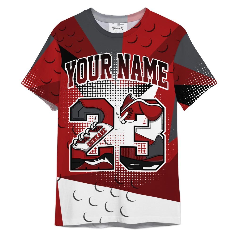 Shirt To Match Red Taxi 12s - Poly Custom Name Number 23 5s Shirt Outfit 12 Red Taxi 1405 HDT