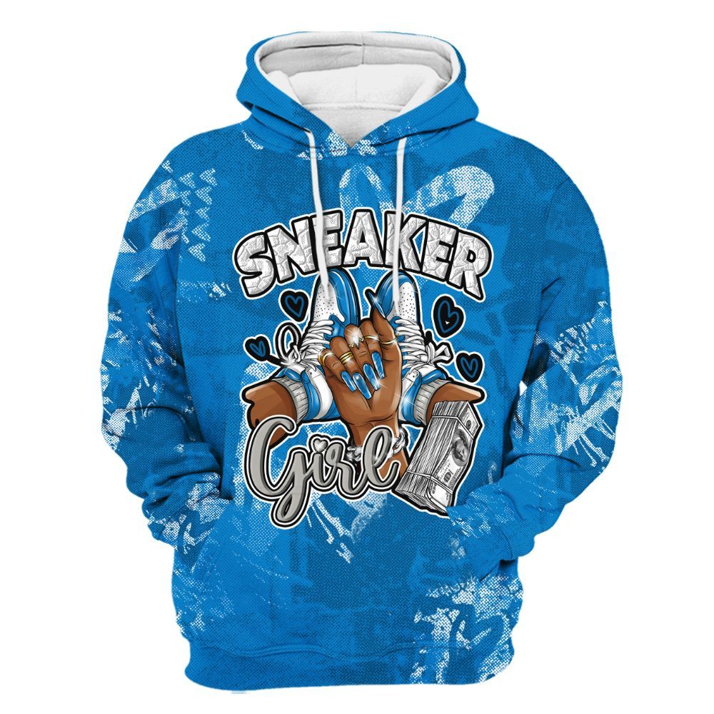 Hoodie To Match Military Blue 4s - Sneakerz Girlz Heart Grunge All Over Print