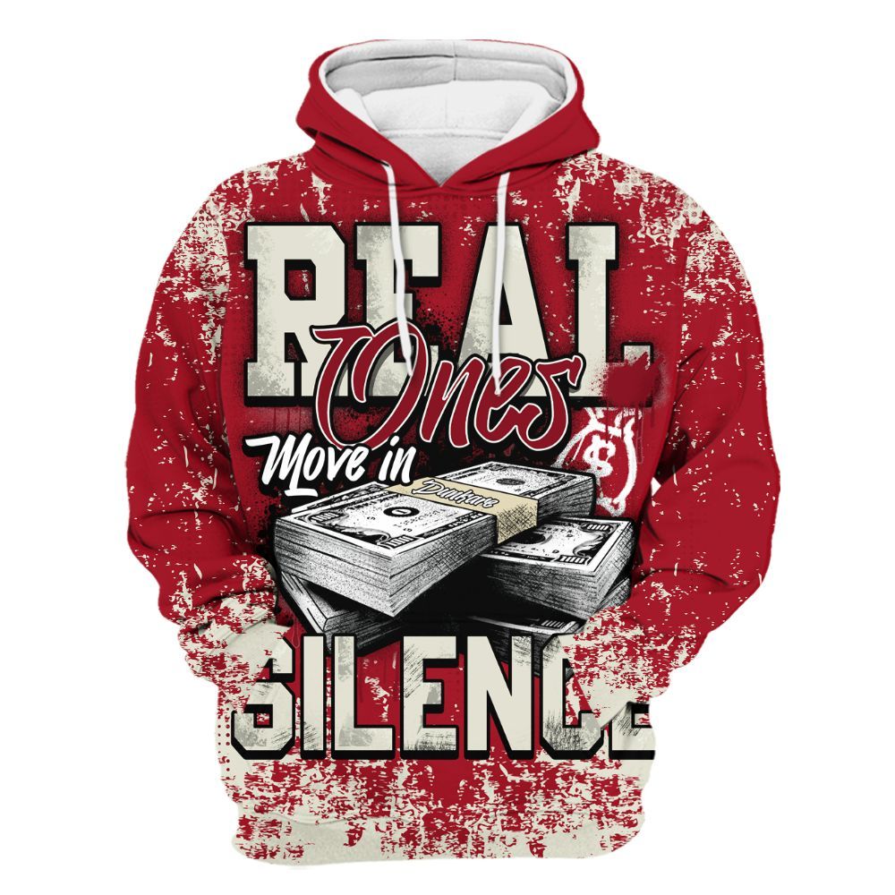 Hoodie To Match 2025 High OG Cinnabar 1s - Move In Silence Money Street Retro All Over Print