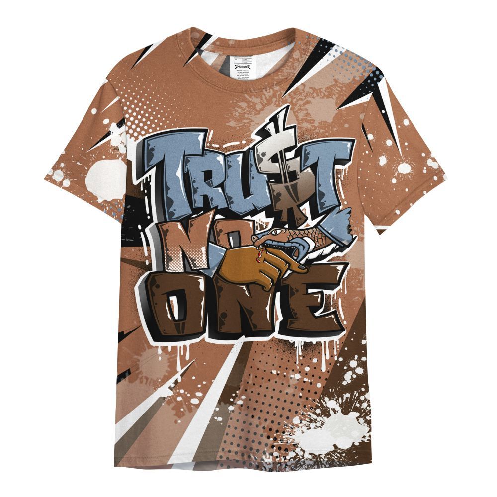 Shirt To Match Air Foamposite Metallic Copper - Poly Trust No One Dripping All Over Print