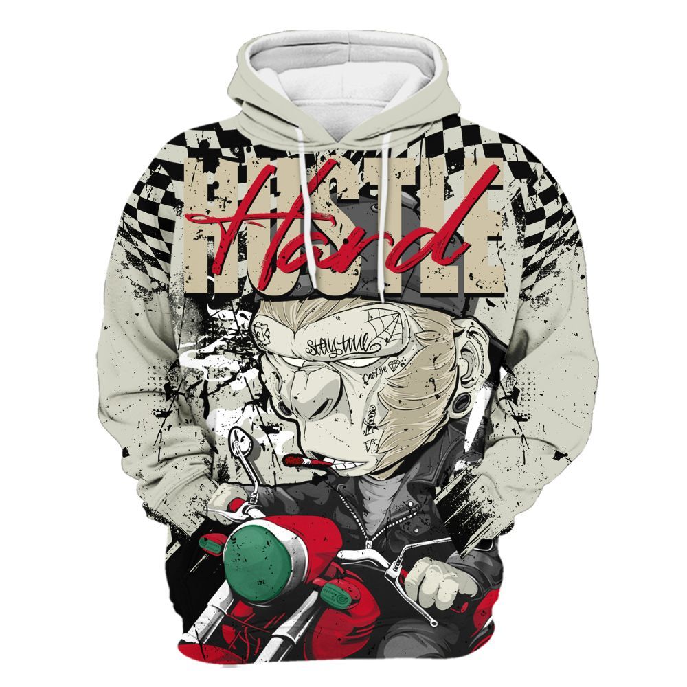 Hoodie To Match El Grito 5s - Hustle Hard Monkey All Over Print