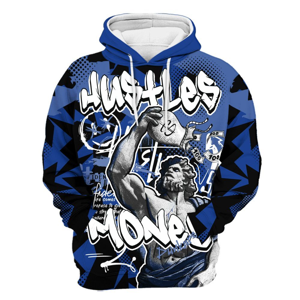 Hoodie To Match Air Foamposite One Royal - Huslte Money Retro All Over Print