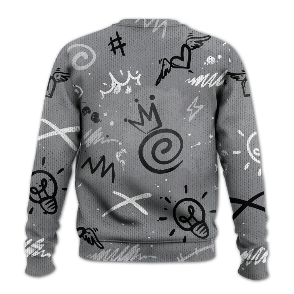 Sweater To Match Retro Wolf Grey 5s - Drip Been Di2ferent Graphic