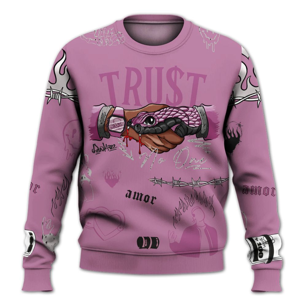 Sweatshirt To Match Neutral Grey Black White Orchid 4s - Snake Trust No One All Over Print