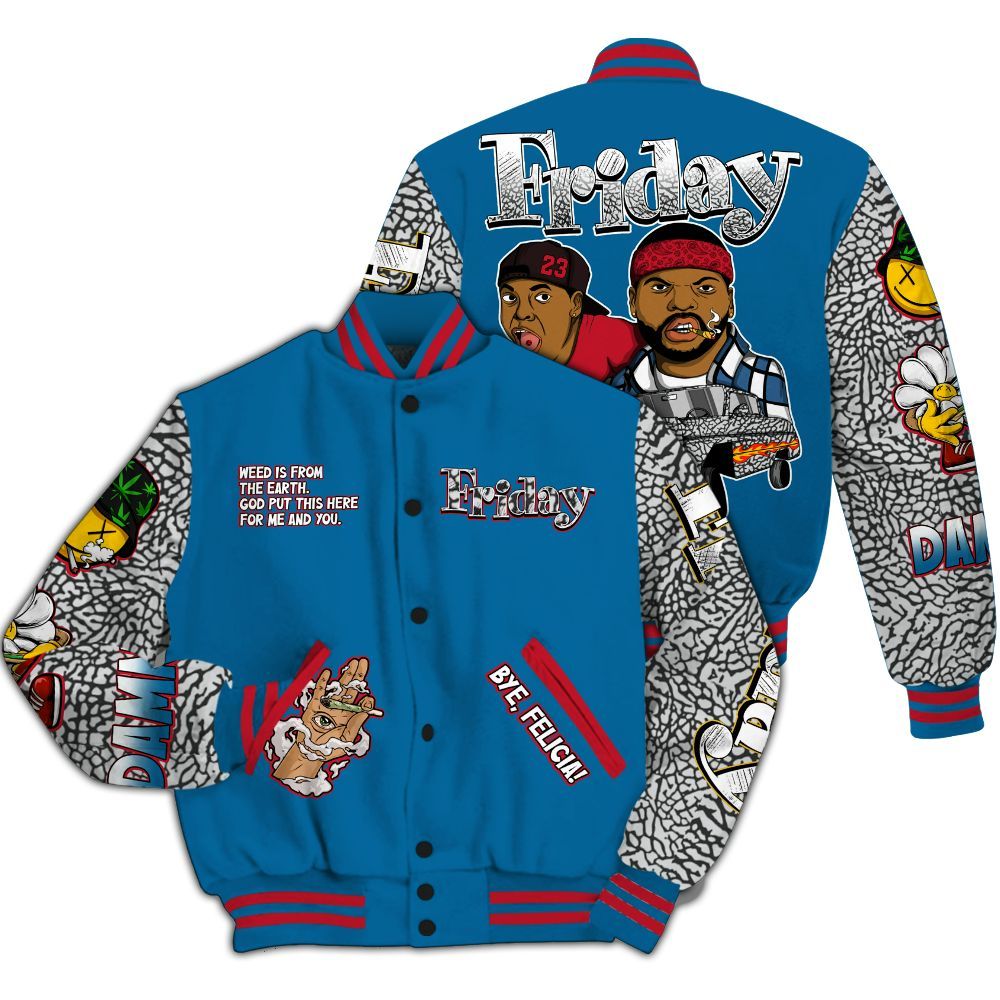 Varsity Jacket To Match OG True Blue 3s - Friday Sneaker Stress Style All Over Print