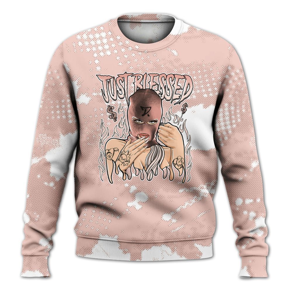 Sweatshirt To Match Low Legend Pink 11s - Blessed!! Smoke Dot All Over Print