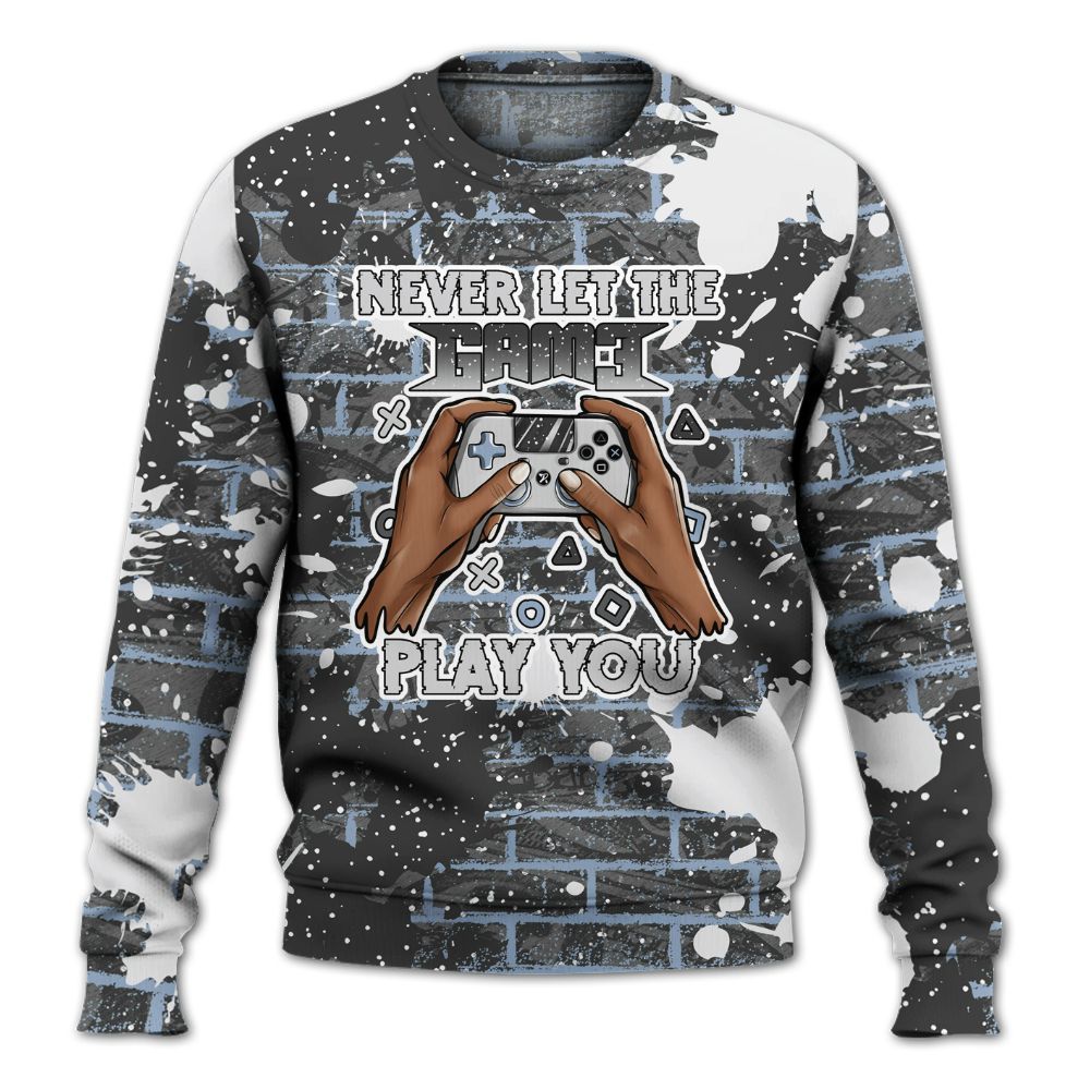Sweatshirt To Match Reverse Black White 6s - PlayGame Human Brick All Over Print