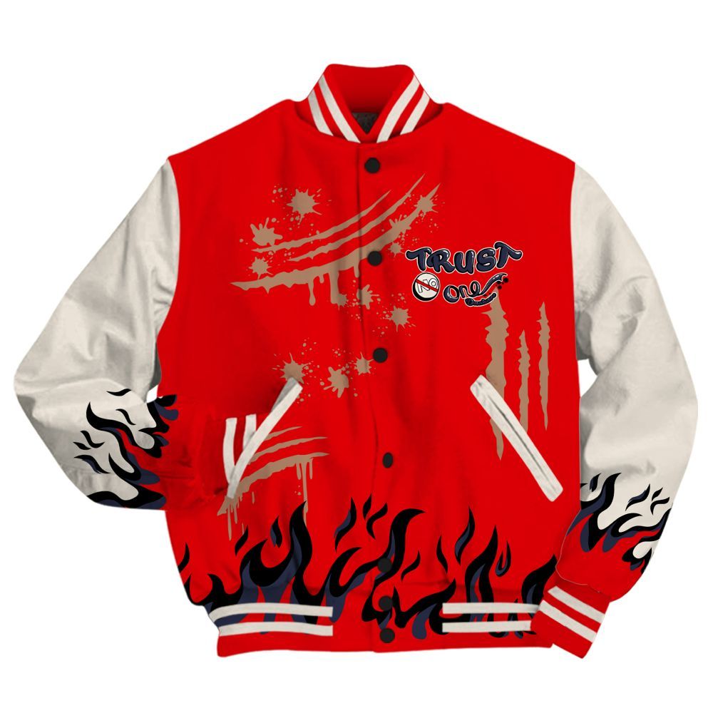 Varsity Jacket To Match Low OG Howard University 1s - Graphic Trust No One All Over Print