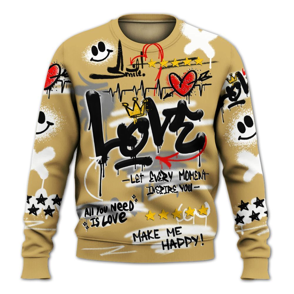 Sweatshirt To Match Craft Paris 6s - Happy Love Beats Graffiti Streetwear All Over Print