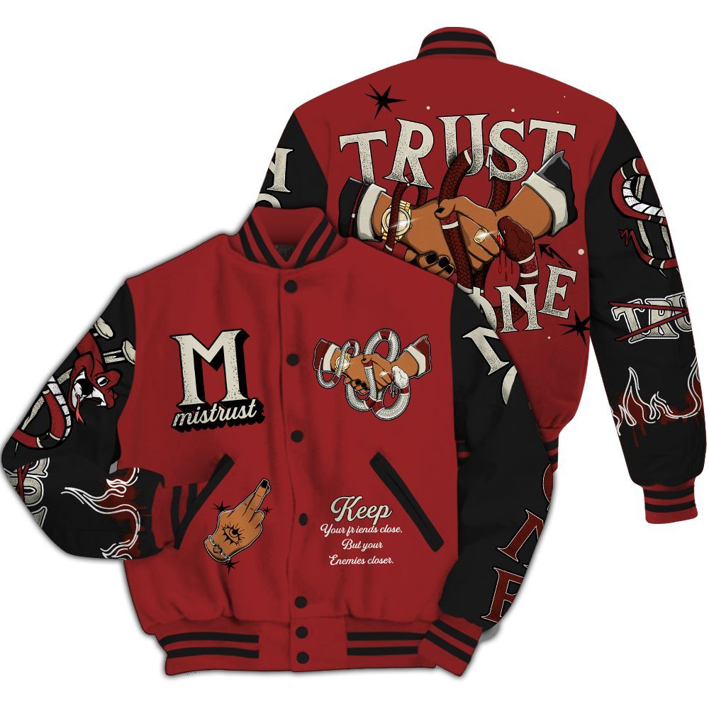 Varsity Jacket To Match High 85 Bred 1s - Trust No One Snake-Bite Street Style All Over Print