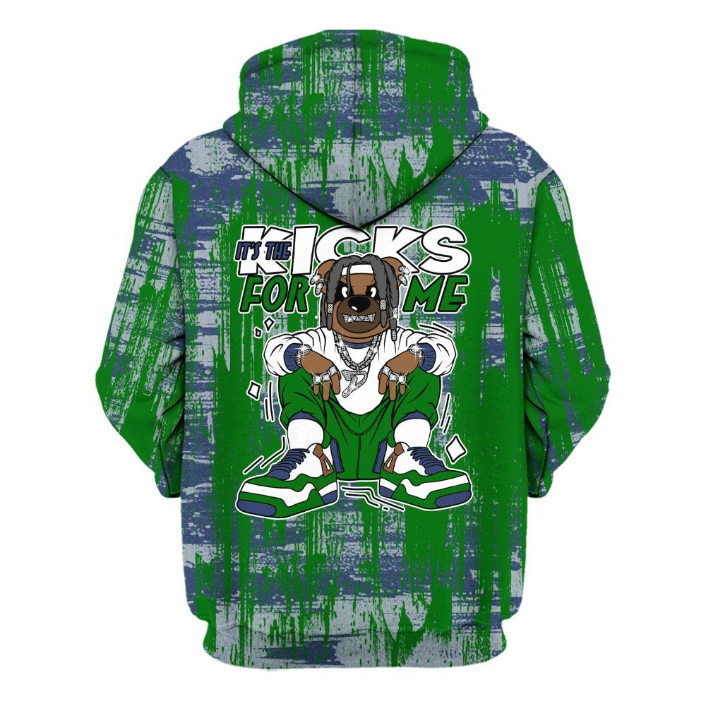 Hoodie To Match Midnight Navy 13s - Sneakers Bear Glitch Art All Over Print