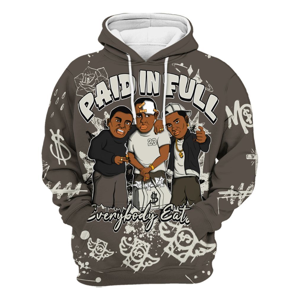 Hoodie To Match Cave Stone 4s - Everybody Paid In Full Crayon All Over Print