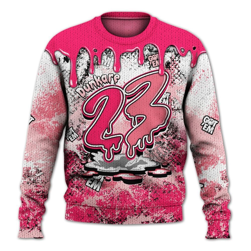 Sweater To Match A'One Hyper Pink Shirt, Dripping 23 Drip Graphic