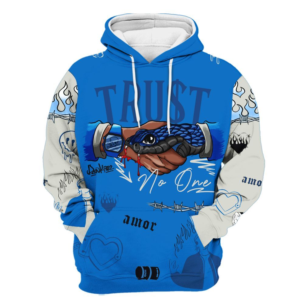 Hoodie To Match Blueberry 12s - Snake Trust No One All Over Print