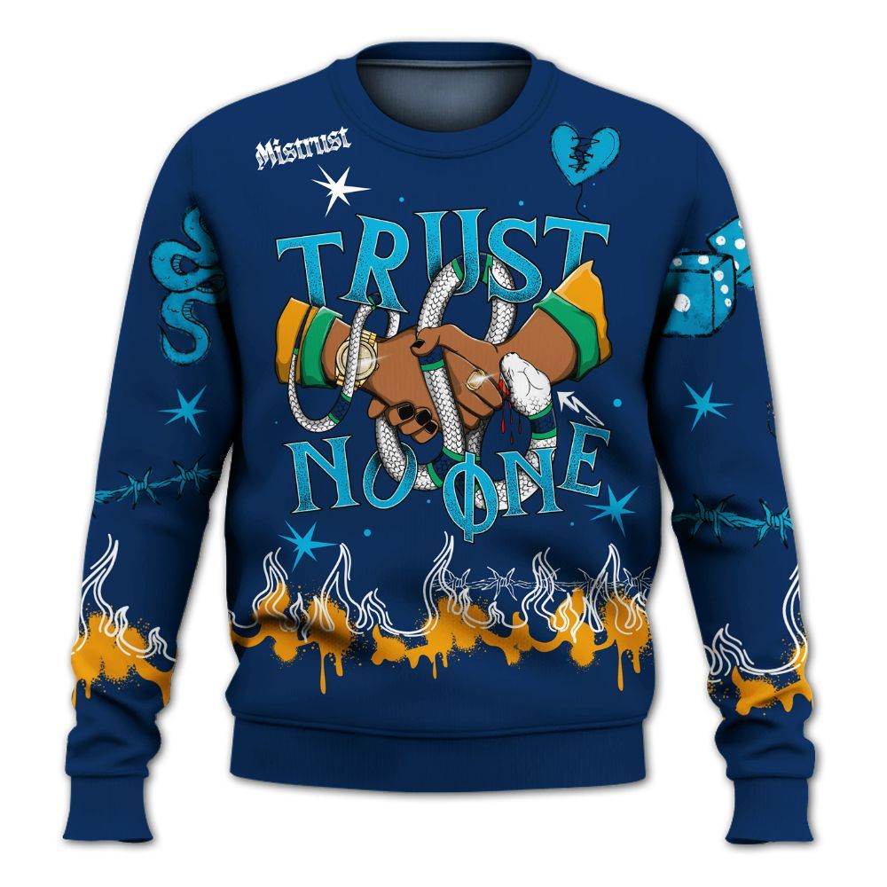 Sweatshirt To Match Dunk Low GS Electric Algae - Trust No One Snake-Bite Doodle Crayon All Over Print