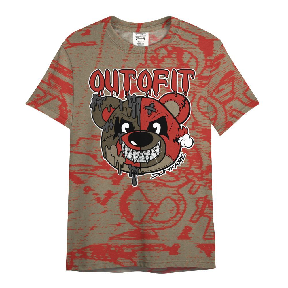 Shirt To Match Olive 9s - Out Of It Bear Avant-Garde All Over Print