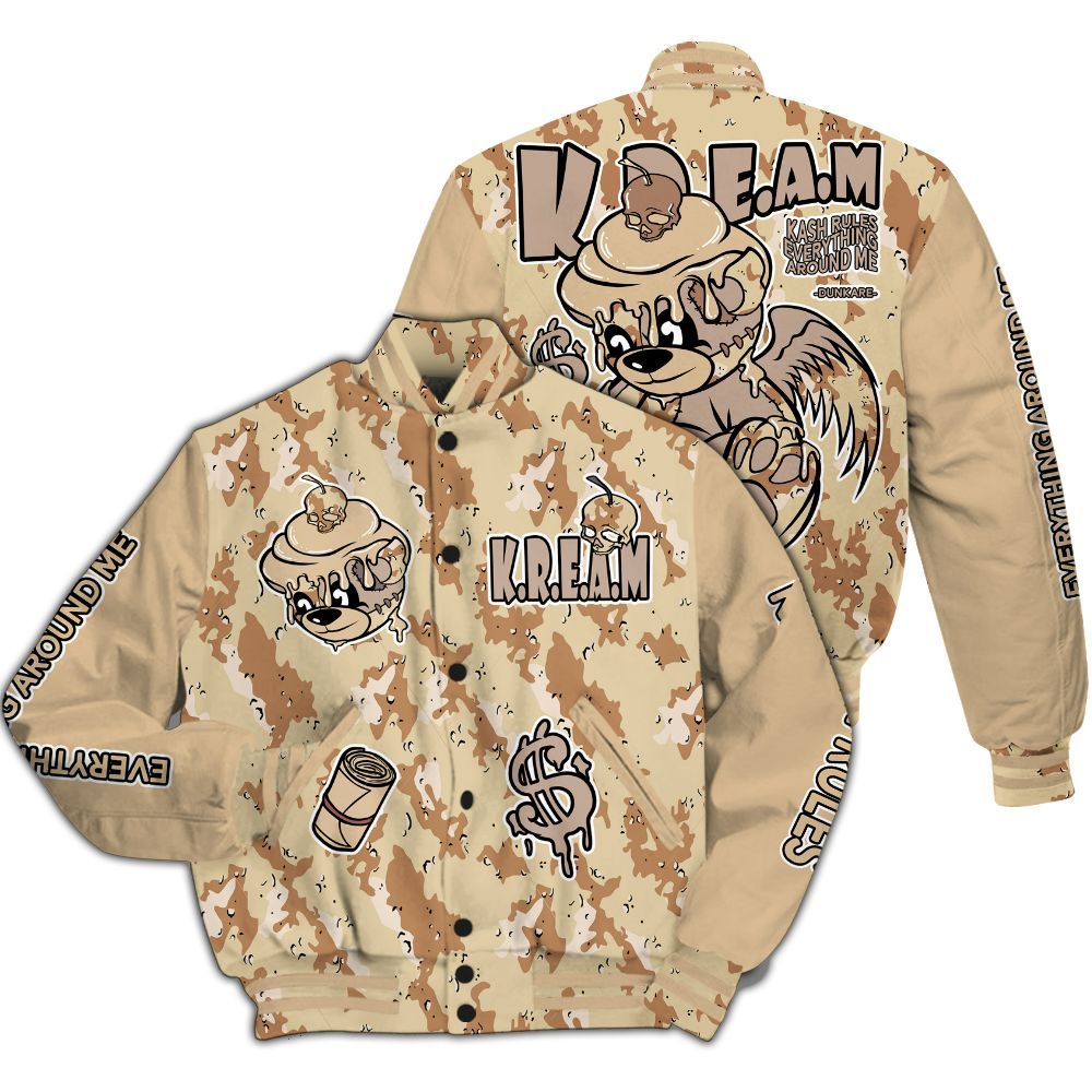 Varsity Jacket To Match Desert Camo 3s - Loot Bear All Over Print