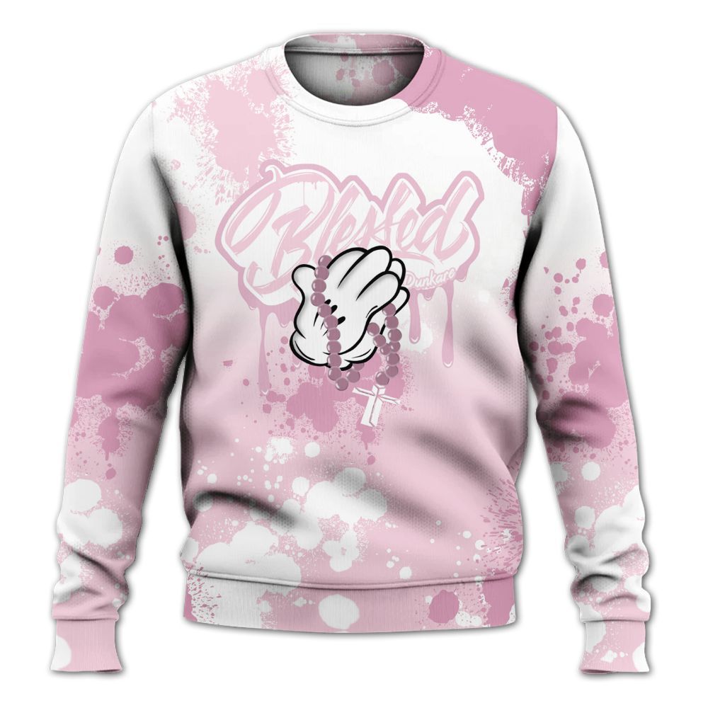 Sweatshirt To Match Orchid 4s - God Blessed Dripping All Over Print