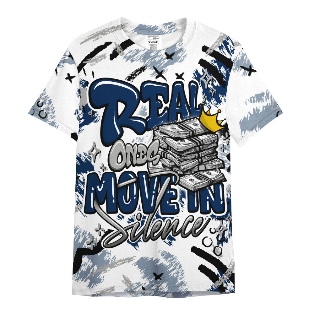 Shirt To Match SB White Navy 4s - Real Ones Move In Streetwear All Over Print
