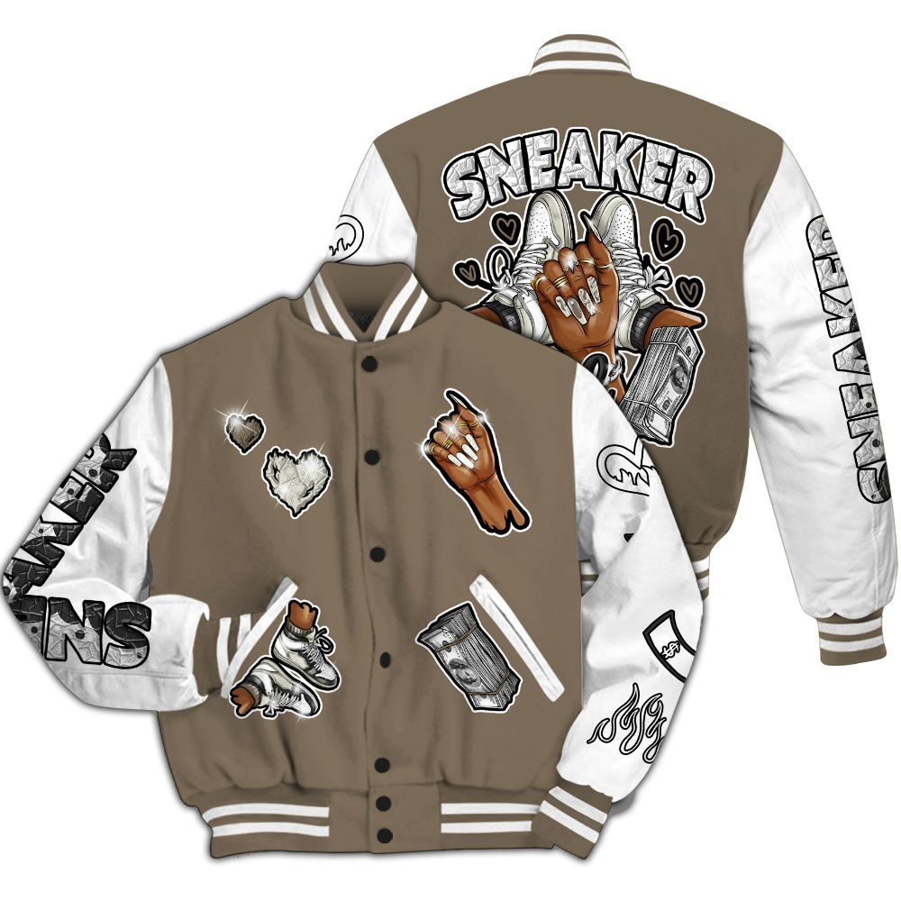 Varsity Jacket To Match Low OG Dark Mocha 1s - Sneakerz Girlz All Over Print