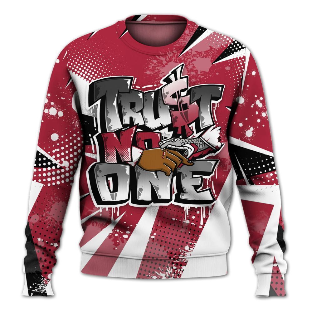 Sweatshirt To Match High OG Chicago Shadow 1s - Poly Trust No One Dripping All Over Print
