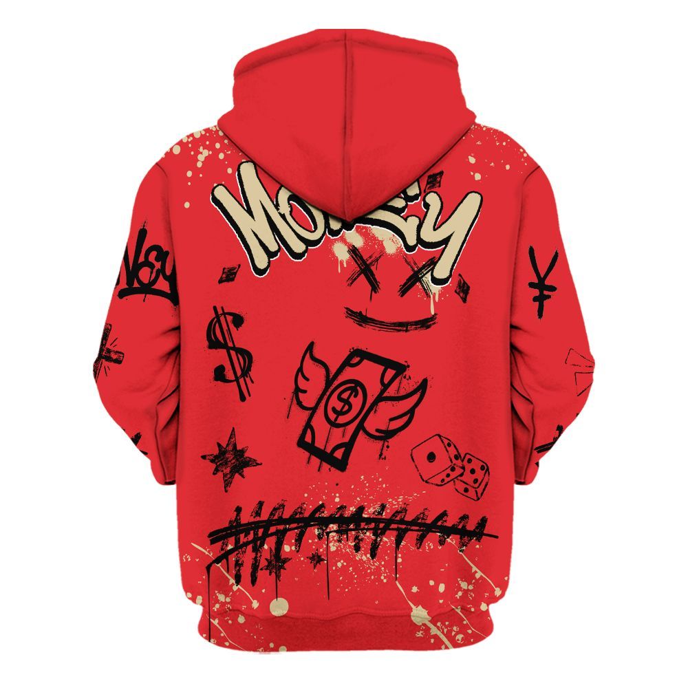 Hoodie To Match Prime 93 Fire Red - Everybody Paid In Full Crayon All Over Print