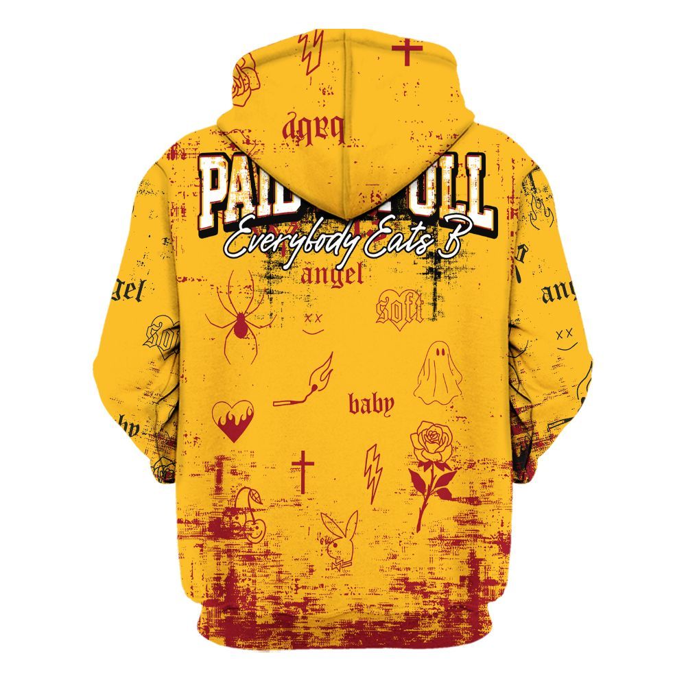 Hoodie To Match White Taxi 12s Shirt, Paid In Full Money All Over Print