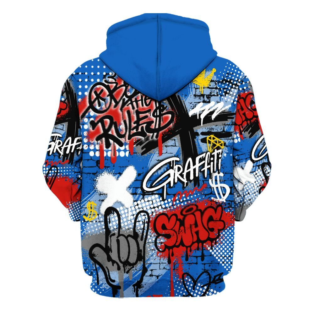 Hoodie To Match Kobe 6 Game Royal - True It Real Graffiti Streetwear All Over Print