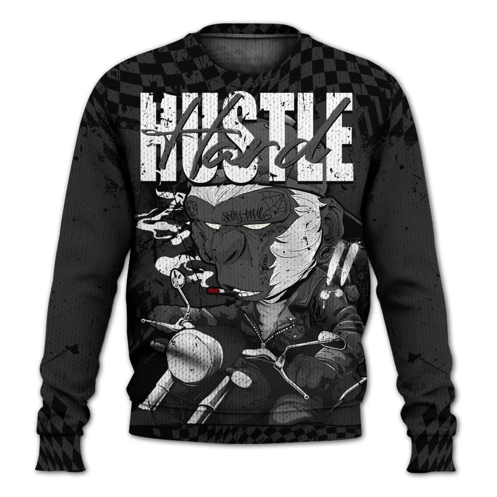 Knitted Sweater To Match White Thunder 4s - Hustle Hard Monkey