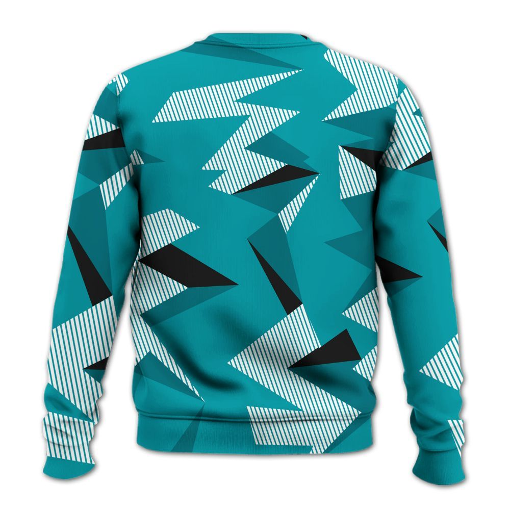 Sweatshirt To Match Air Griffey Max Aquamarine 1s - Geometric Camouflage Pattern All Over Print