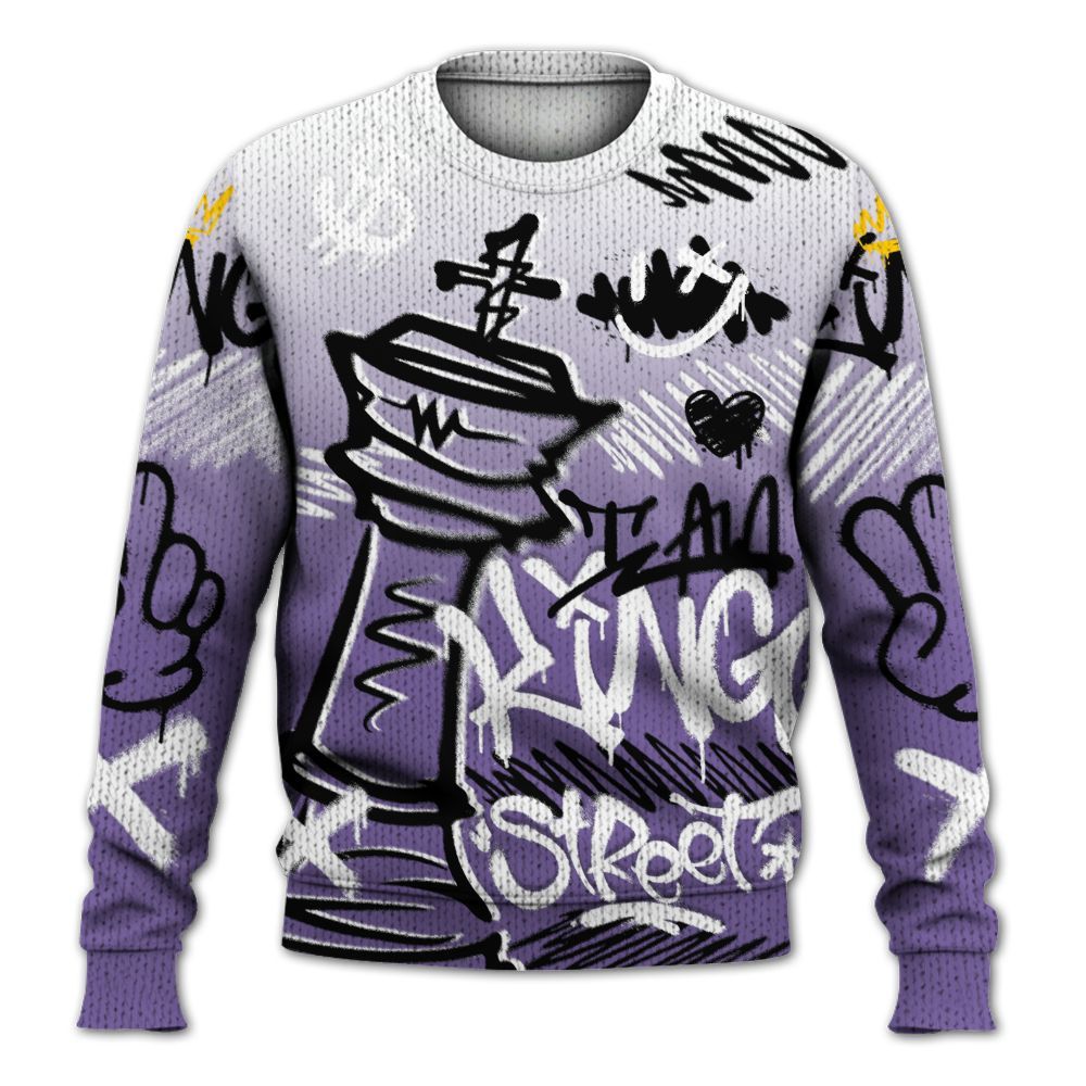 Knitted Sweater To Match Dunk Low Black Raspberry - Street King Chess Streetwear