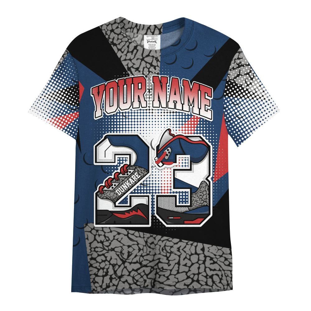 Shirt To Match SP Sport Royal 3s - Poly Custom Name Number 23 5s All Over Print