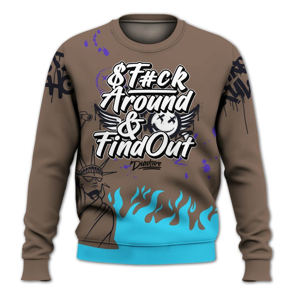Sweatshirt To Match Olive Concord 9s - Graphic Fck Around Find Out All Over Print