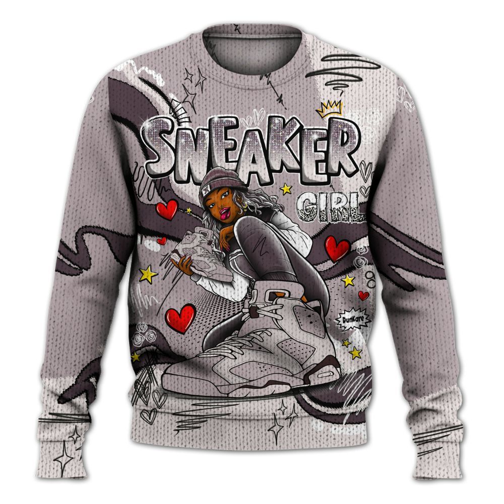 Sweater To Match AMM Air Smokey Mauve 6s - Sneaker Girl With Shoes Graphic