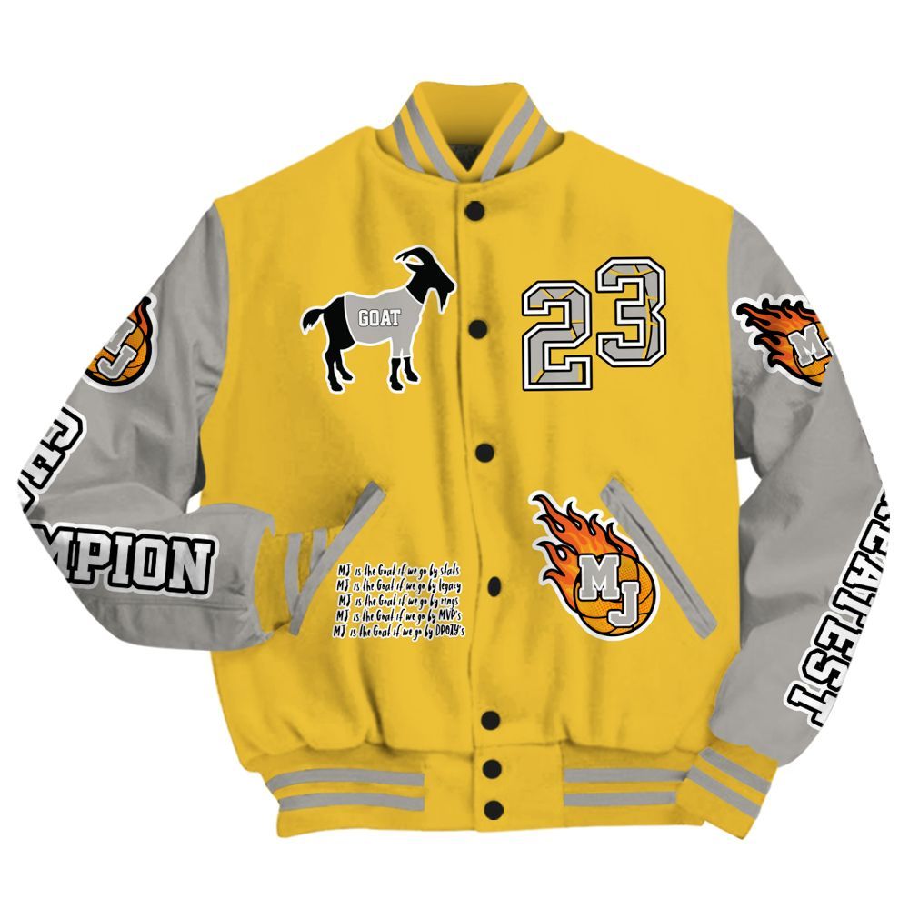 Varsity Jacket To Match Low Yellow Python 11s, 23 G.0.A.T Jump Up Basketball All Over Print