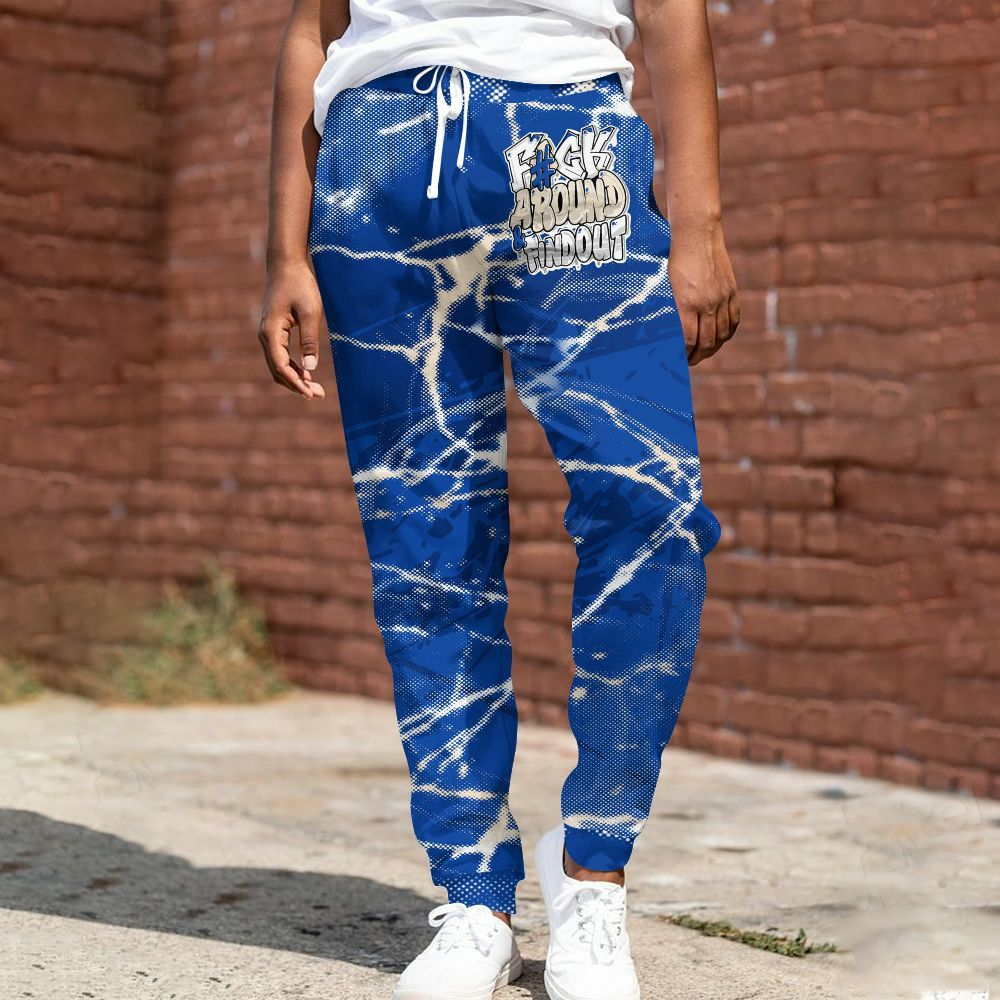 Sweatpant To Match Low Game Royal 1s - F Around Find Out Graphic Profound All Over Print