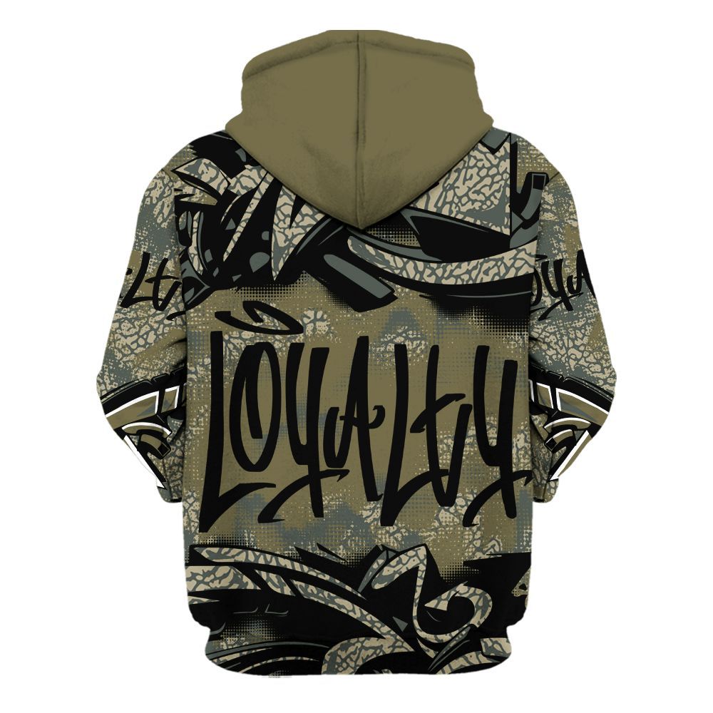 Hoodie To Match Retro Family Affair 3s - Loyalty Out Value Graffiti All Over Print