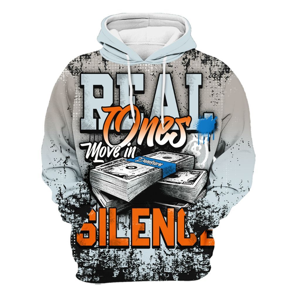 Hoodie To Match Retro High OG Alaska 1s - Move In Silence Money Street Retro All Over Print