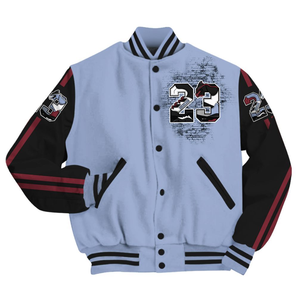 Varsity Jacket To Match Black Metallic 5s - Custom Name Number 23 5s All Over Print