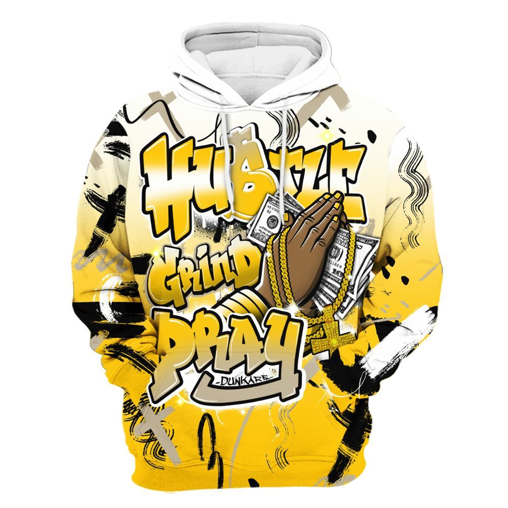 Hoodie To Match Vivid Sulfur 4s - Money Hustle Grind Pray All Over Print