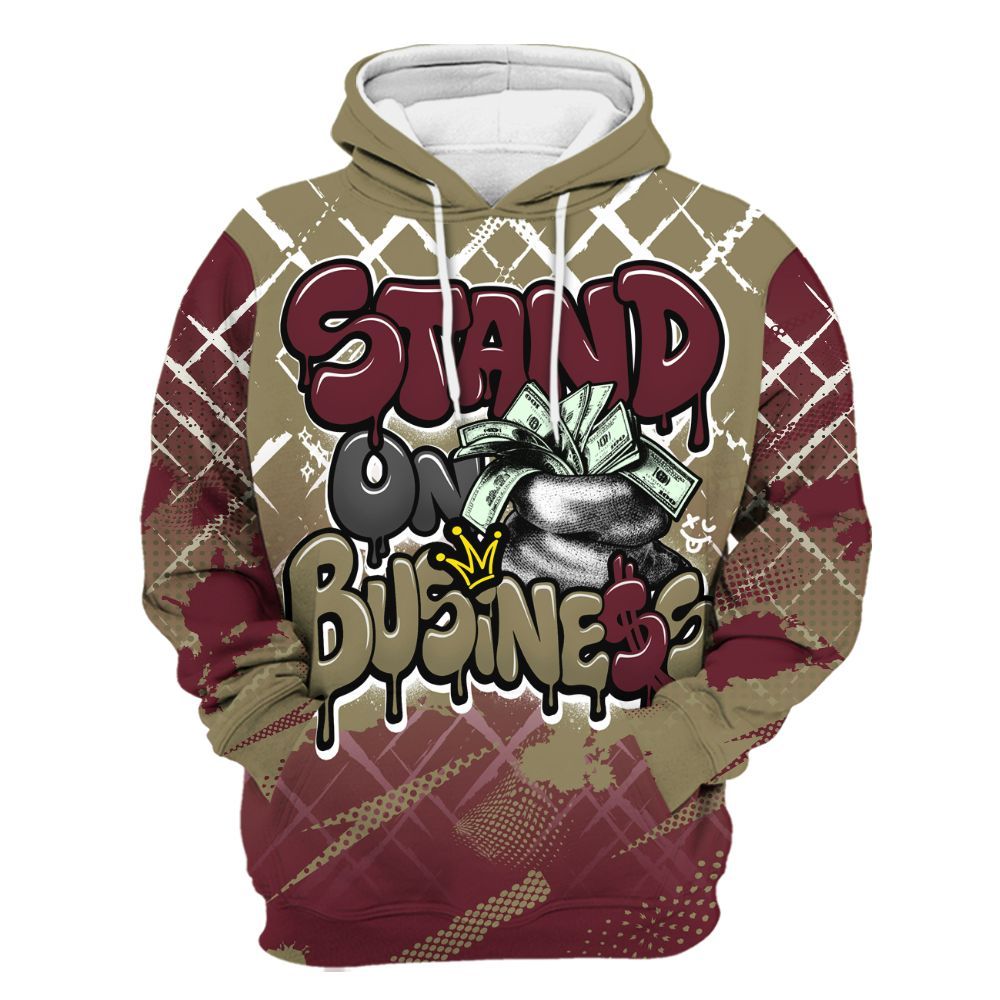 Hoodie To Match Black Olive 7s - Halftone Stand Business Dripping All Over Print