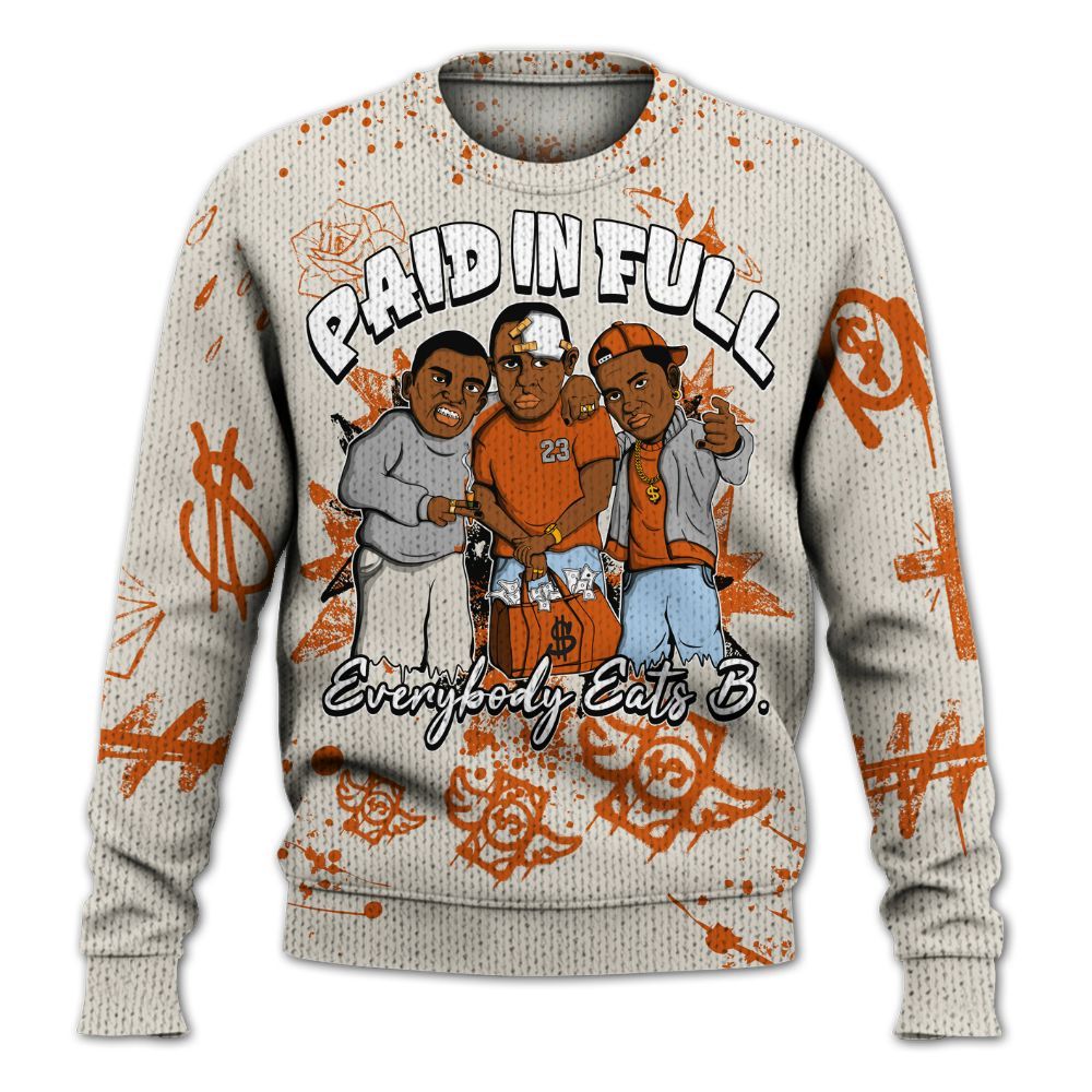 Knitted Sweater To Match SE Craft 5s - Everybody Paid In Full Crayon