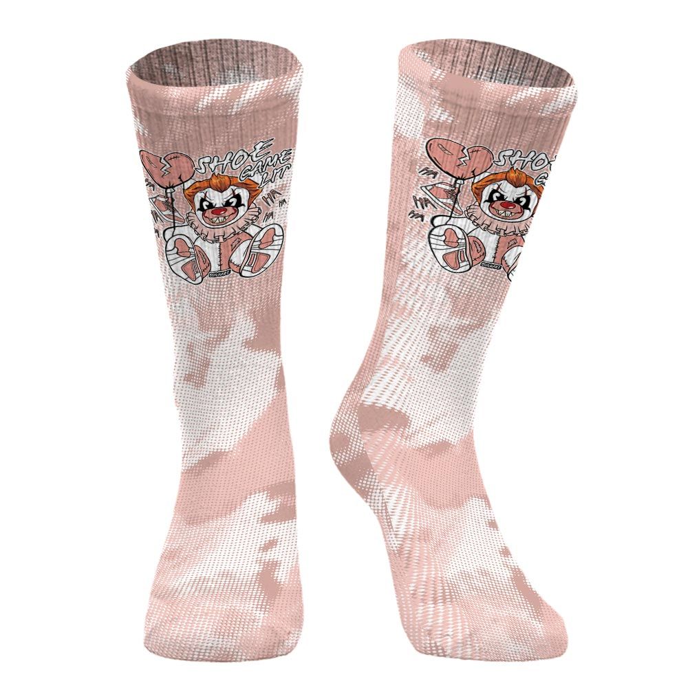 Sock To Match Low Legend Pink 11s - Shoe Game Bear Halloween Abstract Halftone
