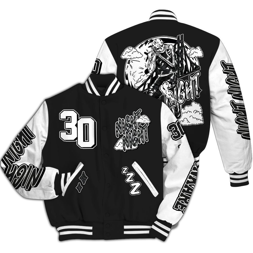 Varsity Jacket To Match Black Cat 3s - Seeya Skeleton All Over Print